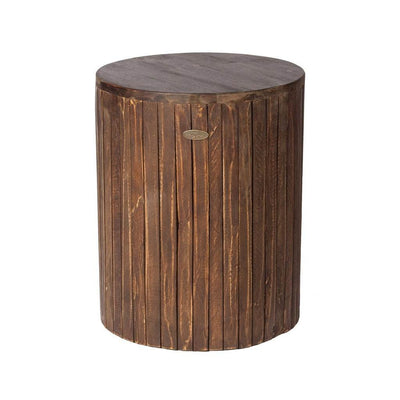 Fire Sense Michael Round Reclaimed Wood Rot Resistant Garden Stool (Open Box)