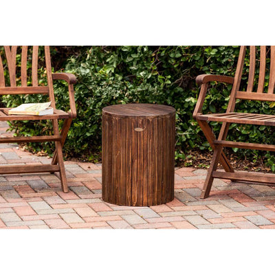 Fire Sense Michael Round Reclaimed Wood Rot Resistant Garden Stool (Open Box)