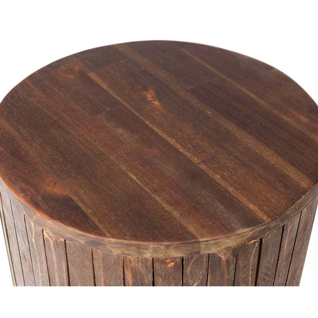 Fire Sense Michael Round Reclaimed Wood Rot Resistant Garden Stool (Open Box)