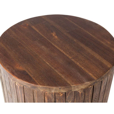 Fire Sense Michael Round Reclaimed Wood Rot Resistant Garden Stool (Open Box)