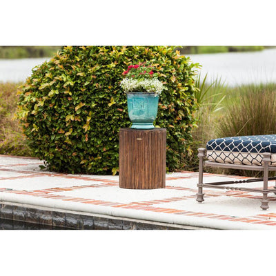 Fire Sense Michael Round Reclaimed Wood Rot Resistant Garden Stool (Open Box)