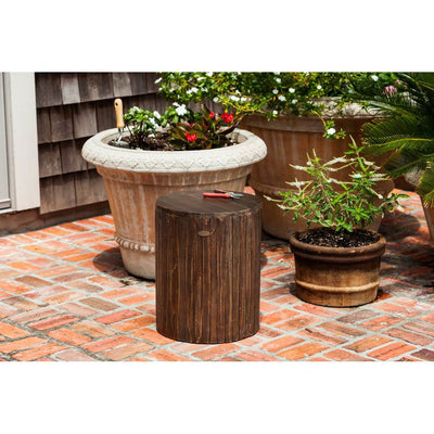 Fire Sense Michael Round Reclaimed Wood Rot Resistant Garden Stool (Open Box)