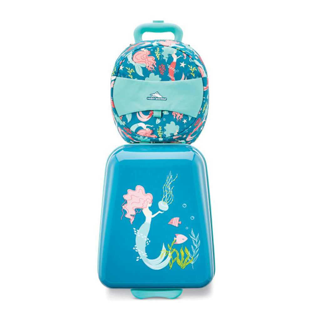 High Sierra Kids Teddy Buddy 2 Piece Luggage Set with Suitcase & Backpack, Teal