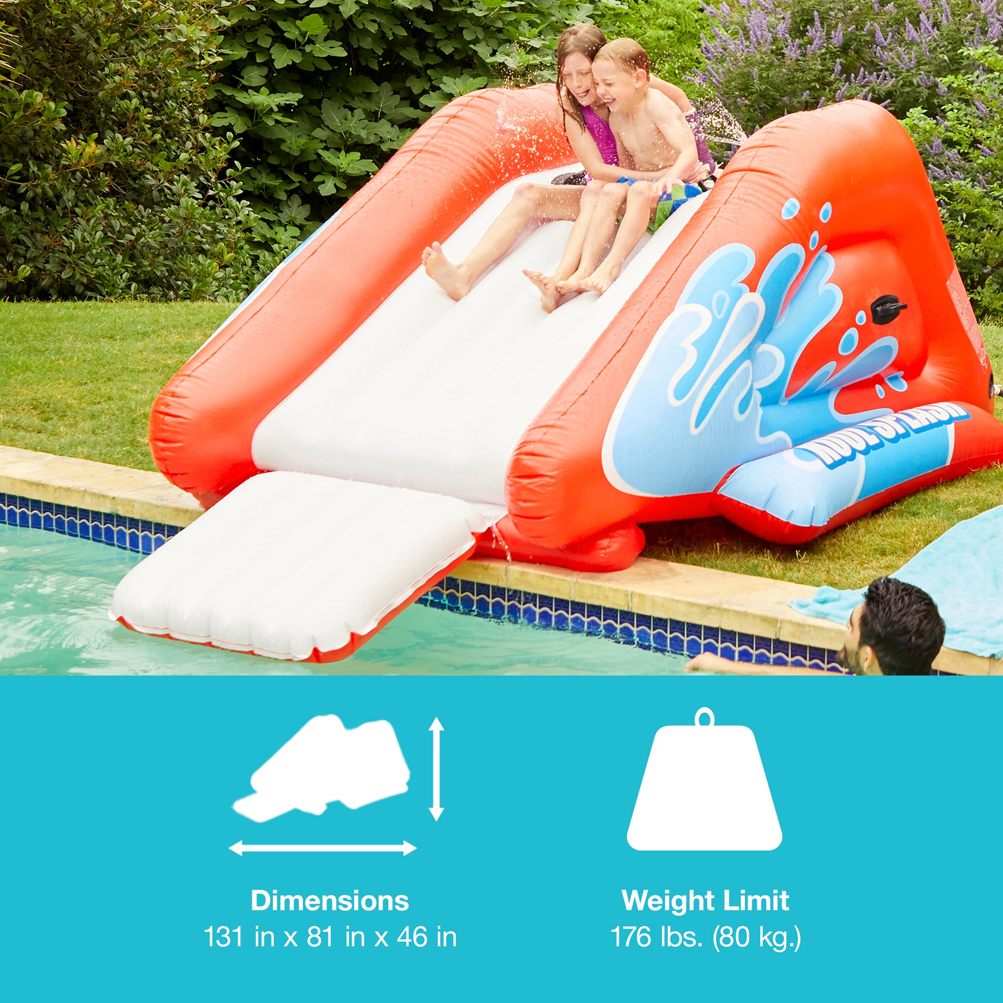 Intex Kool Splash Inflatable Pool Water Slide Play Center with Sprayer, Red - VMInnovations