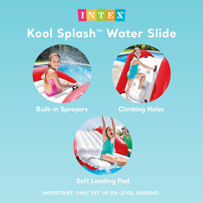Intex Kool Splash Inflatable Water Slide Center w/Sprayer, Red(Open Box)