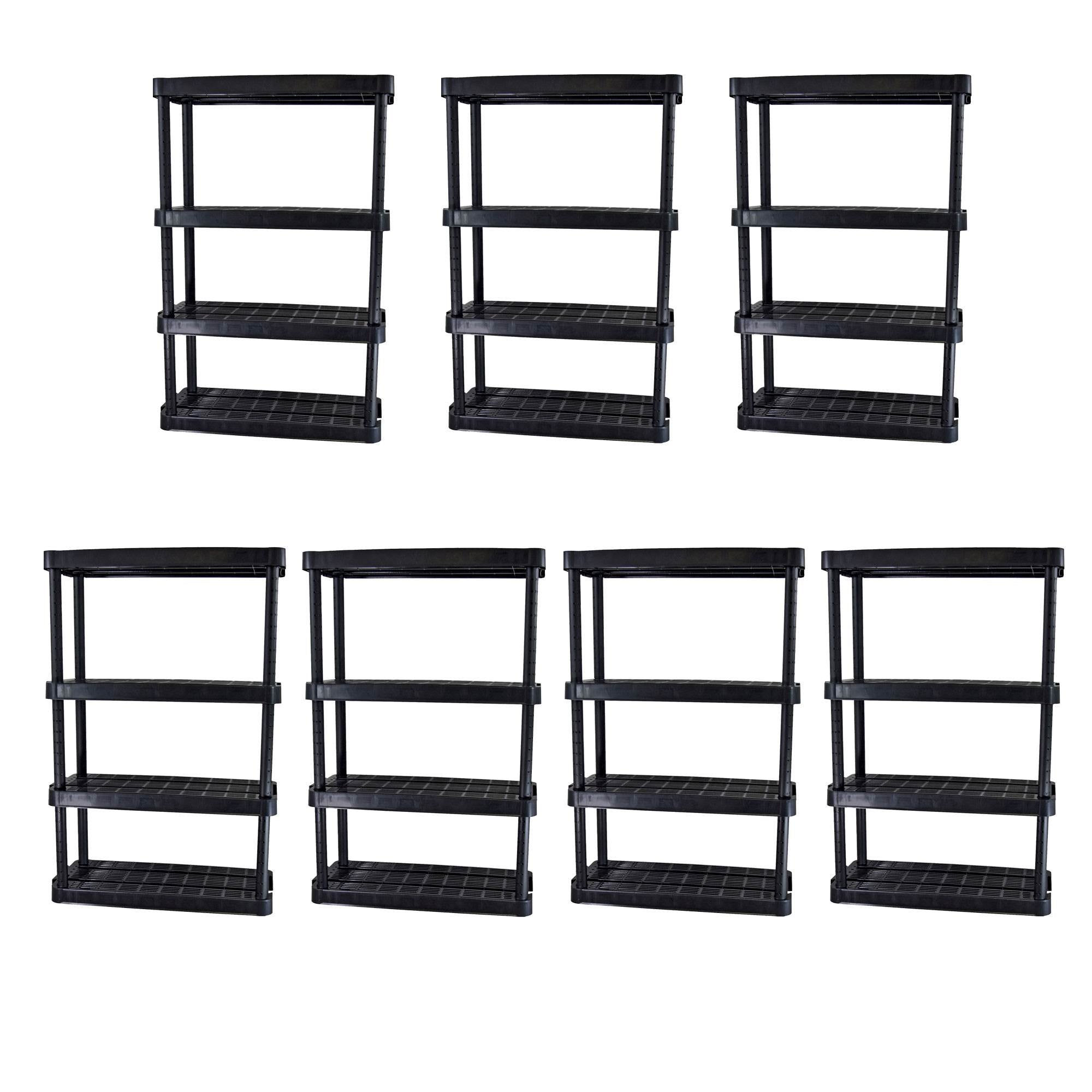 Gracious Living Extra Wide Light Duty Garage Storage Shelves, Black (7 Pack) - VMInnovations