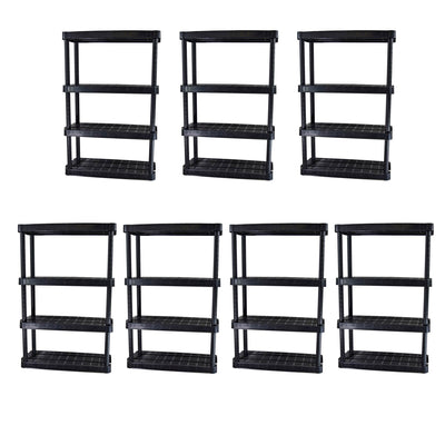 Gracious Living Extra Wide Light Duty Garage Storage Shelves, Black (7 Pack) - VMInnovations
