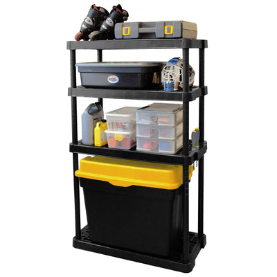 Gracious Living Extra Wide Light Duty Garage Storage Shelves, Black (7 Pack) - VMInnovations
