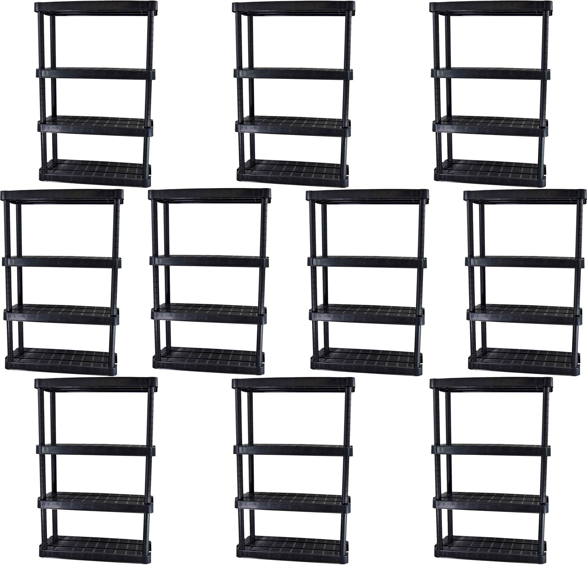 Gracious Living Extra Wide Light Duty Garage Storage Shelves, Black (10 Pack) - VMInnovations