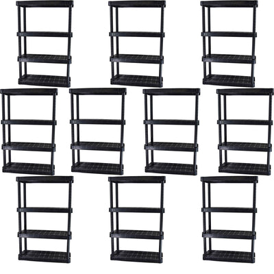 Gracious Living Extra Wide Light Duty Garage Storage Shelves, Black (10 Pack) - VMInnovations