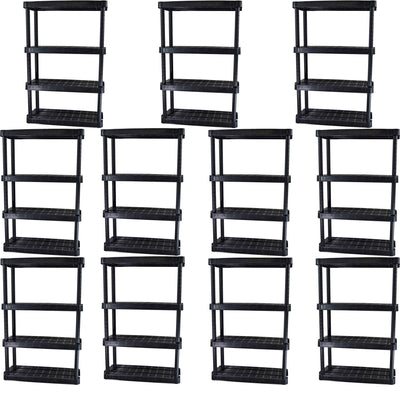 Gracious Living Extra Wide Light Duty Garage Storage Shelves, Black (11 Pack)