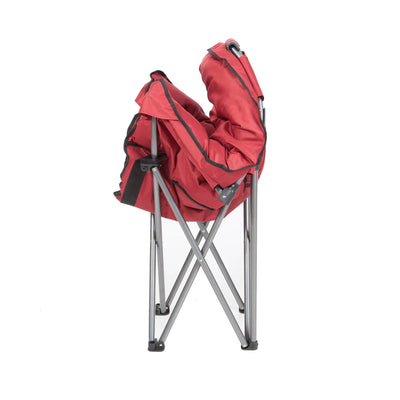 Mac Sports Folding Padded Outdoor Club Chair with Carry Bag, Wine Red (4 Pack)