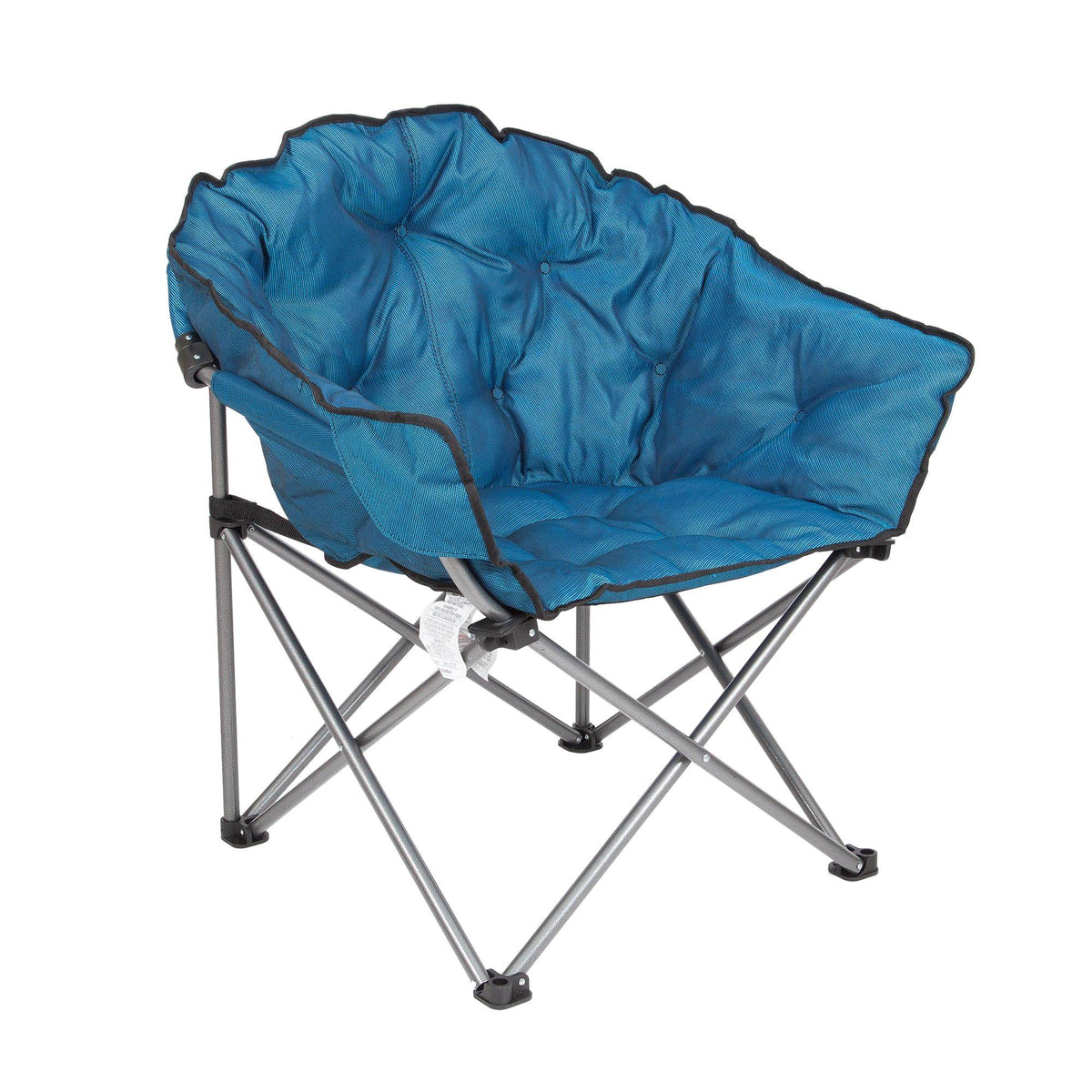 Mac Sports Folding Padded Outdoor Club Chair with Carry Bag, Blue/Black (4 Pack)
