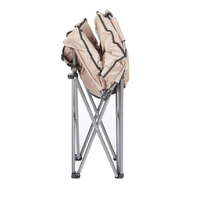Mac Sports Foldable Padded Outdoor Club Chair with Carry Bag, Beige (4 Pack)