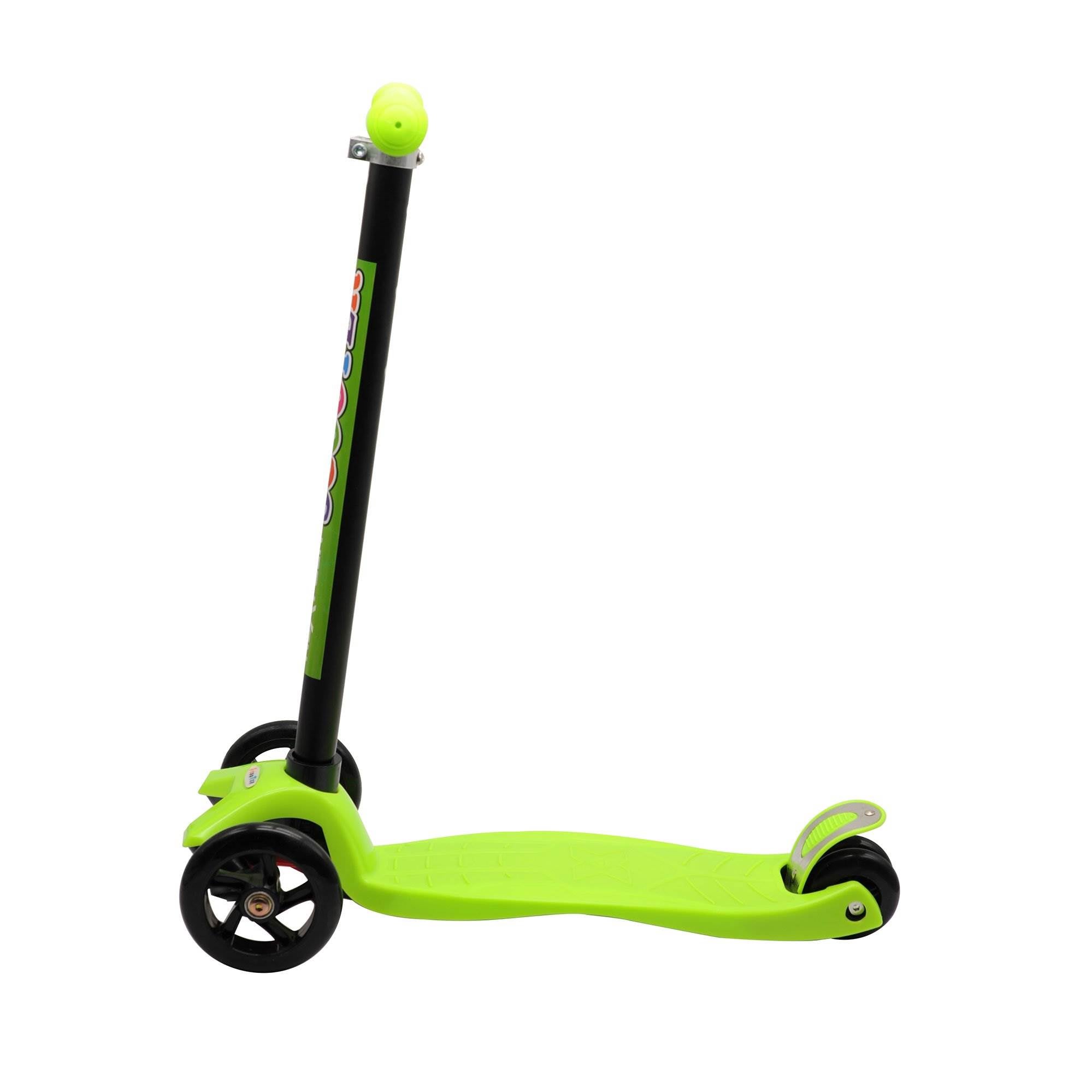 NextGen Scooters 3 Wheeled Kick Scooter, Green & Razor V17 Helmet, Glossy Black