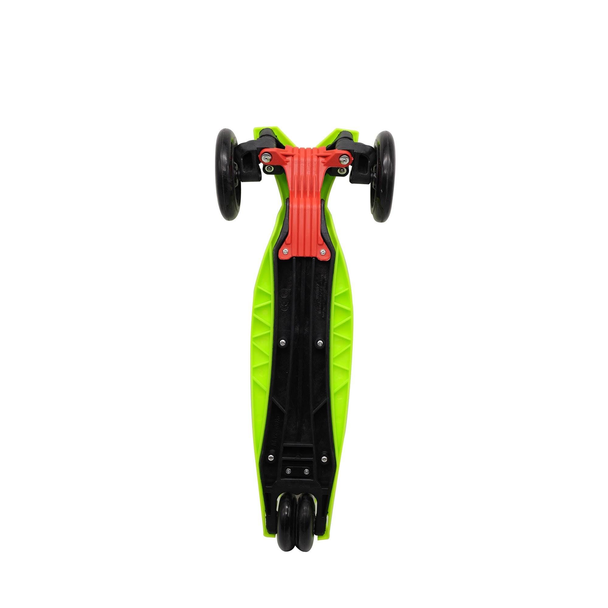 NextGen Scooters 3 Wheeled Kick Scooter, Green & Razor V17 Helmet, Glossy Black
