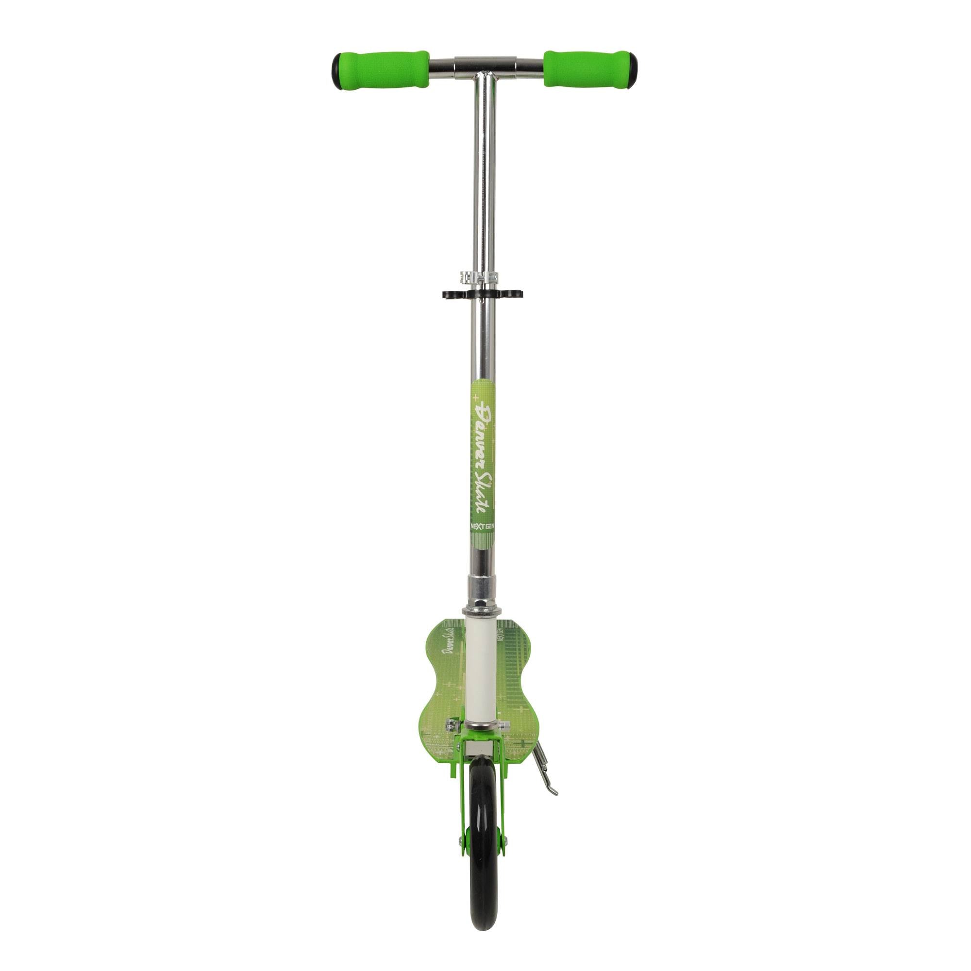 NextGen Scooters Denver Folding Scooter, Green & Razor V17 Helmet, Glossy Black