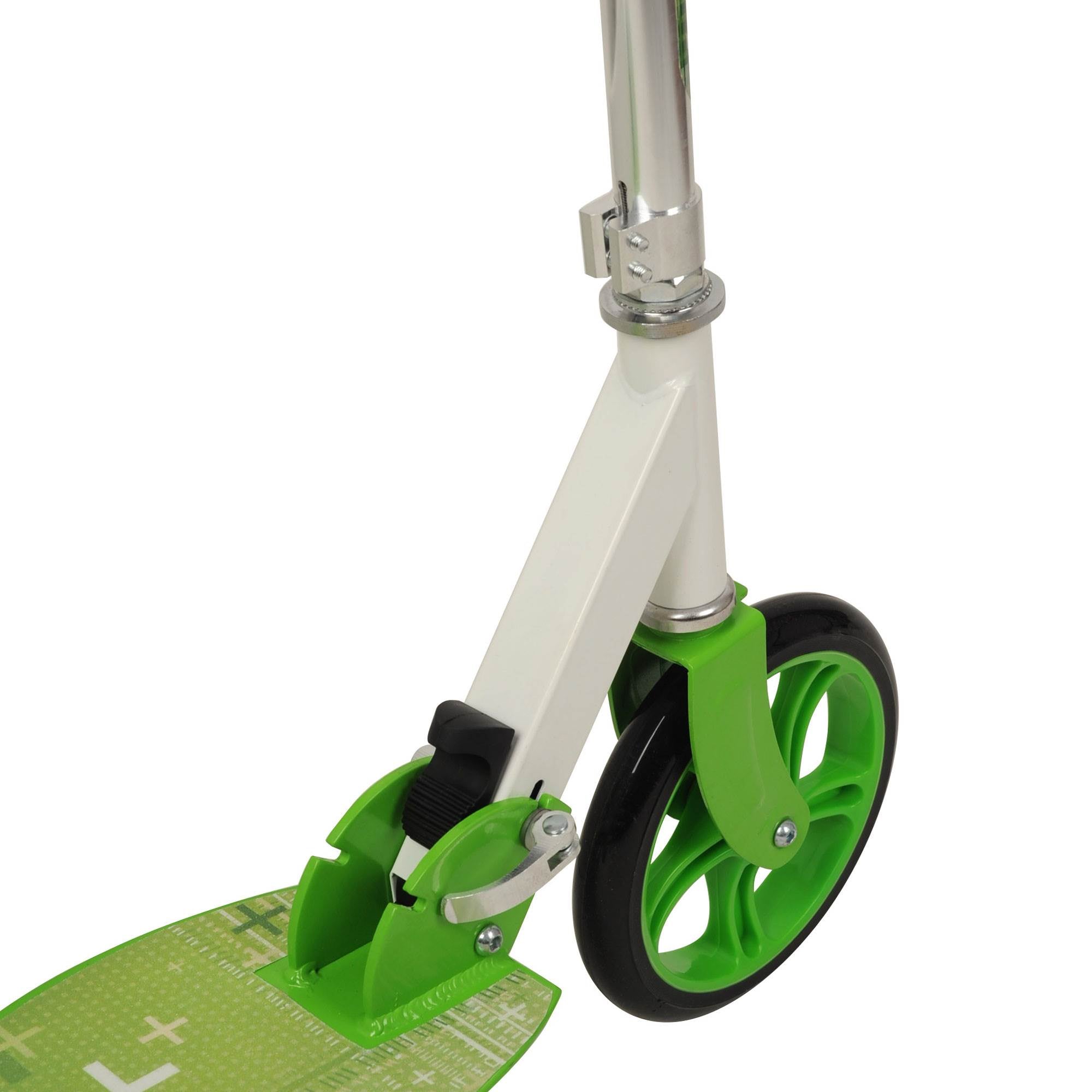NextGen Scooters Denver Folding Scooter, Green & Razor V17 Helmet, Glossy Black