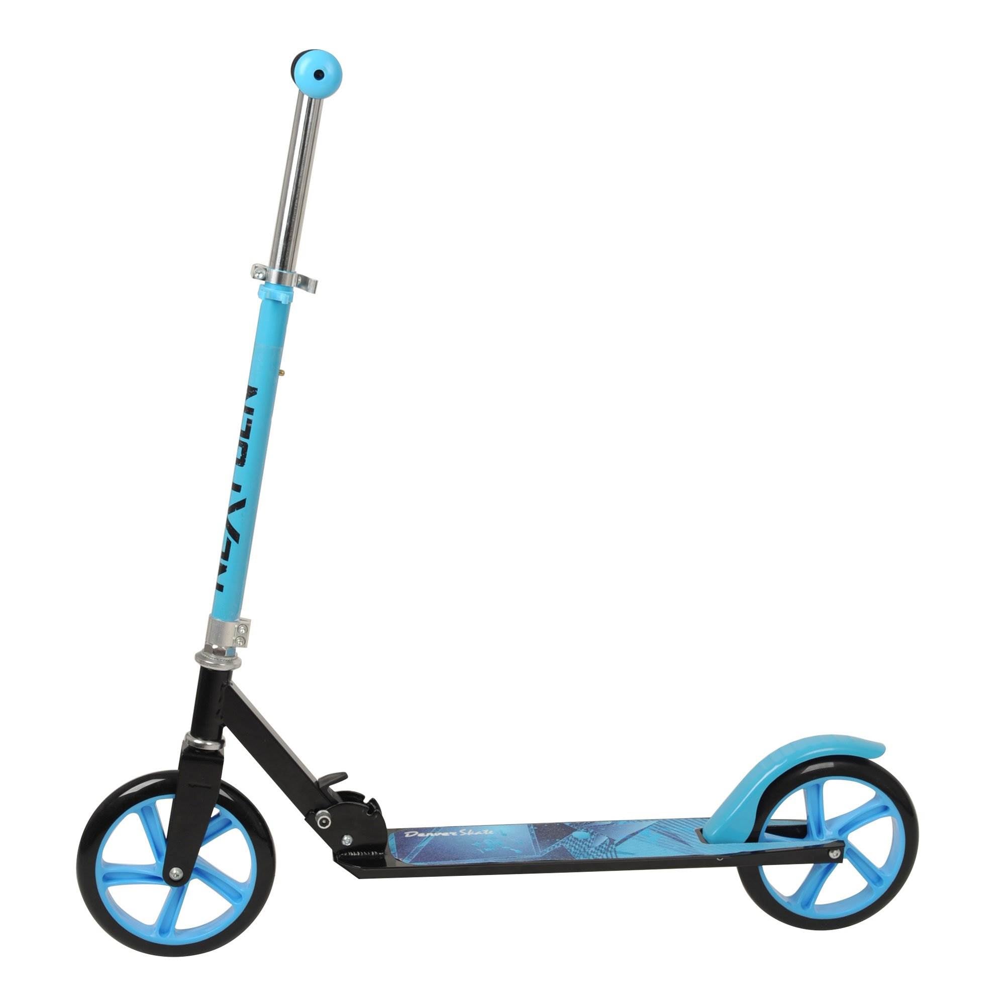 NextGen Scooters Denver Scooter, Blue and Black & Razor V17 Helmet, Glossy Black