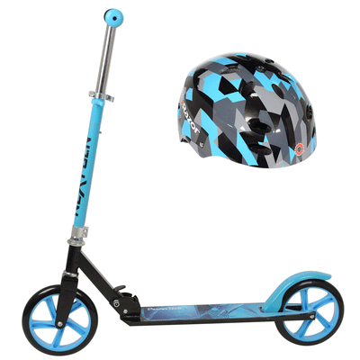 NextGen Scooters Denver Scooter, Blue/Black & Razor V17 Helmet, Geo Black/Blue