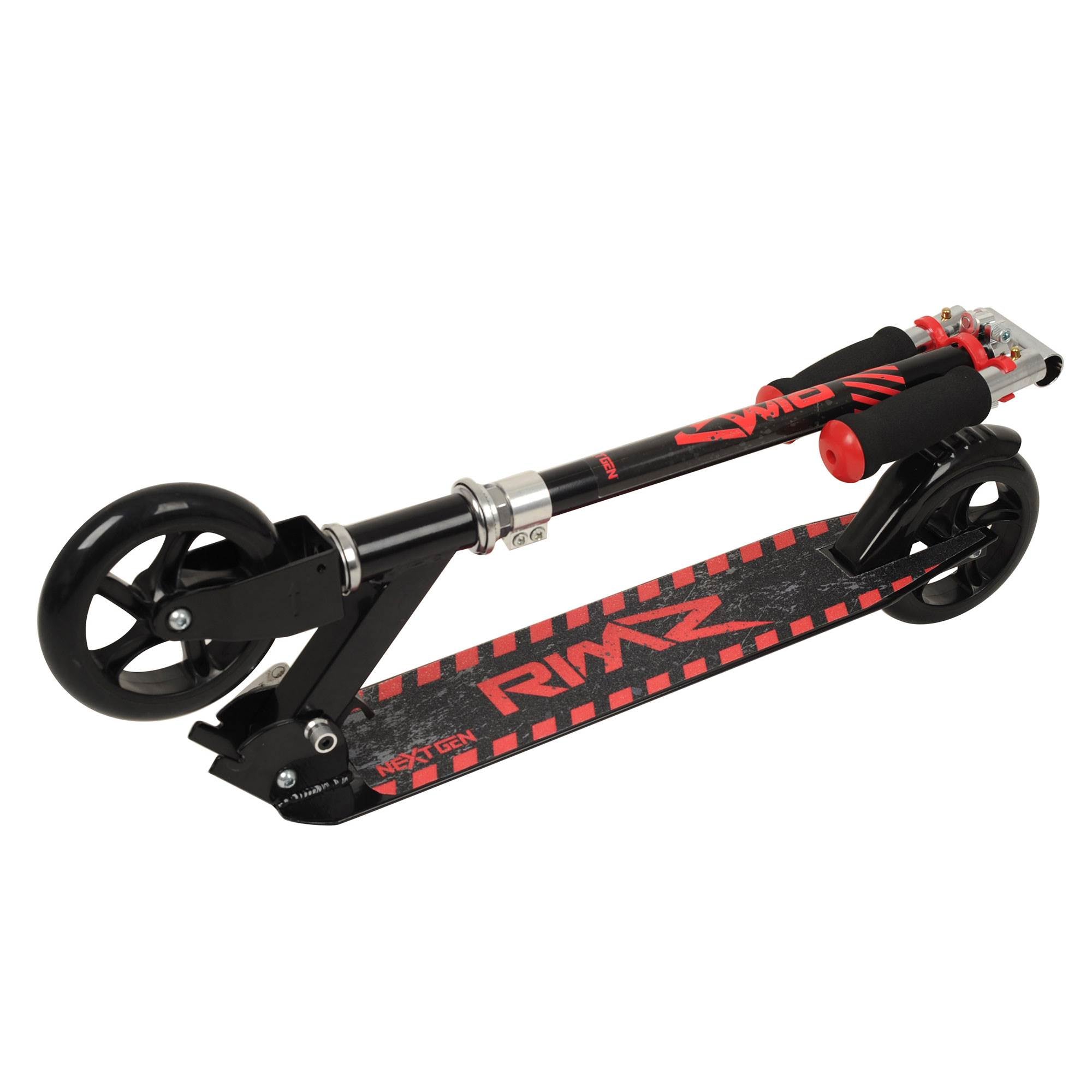NextGen Scooters Kids Kick Scooter, Black & Razor V17 Youth Helmet, Glossy Black