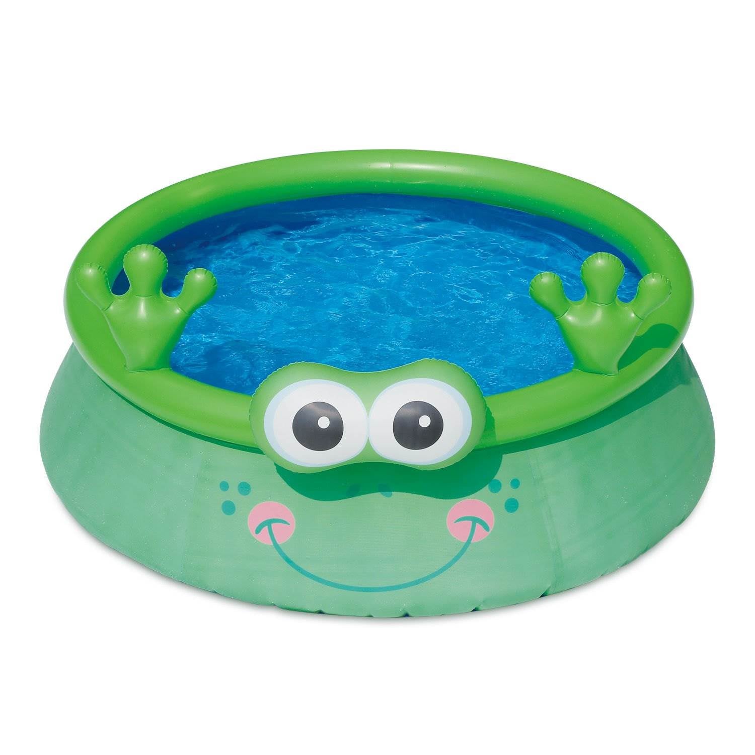Summer Waves 6ft x 20in Inflatable Frog Character Quick Set Swimming Pool, Green - VMInnovations