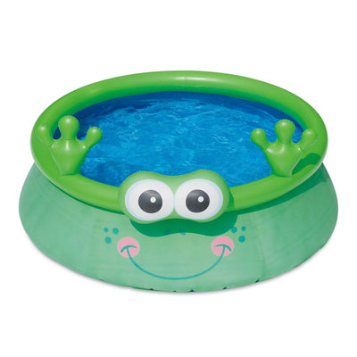 Summer Waves Inflatable 6 Foot Frog Character Swimming Pool, Green (Open Box)