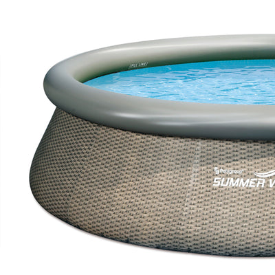 12' x 36" Quick Set Ring Pool with Pump, Grey Wicker (Open Box)