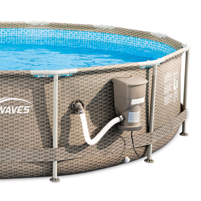 Summer Waves 12" x 30" Outdoor Round Frame Above Ground Swimming Pool with Pump - VMInnovations