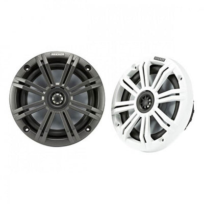 Kicker KM 6.5 Inch Marine UV Treated Speakers, Black White Grilles (Open Box) - VMInnovations