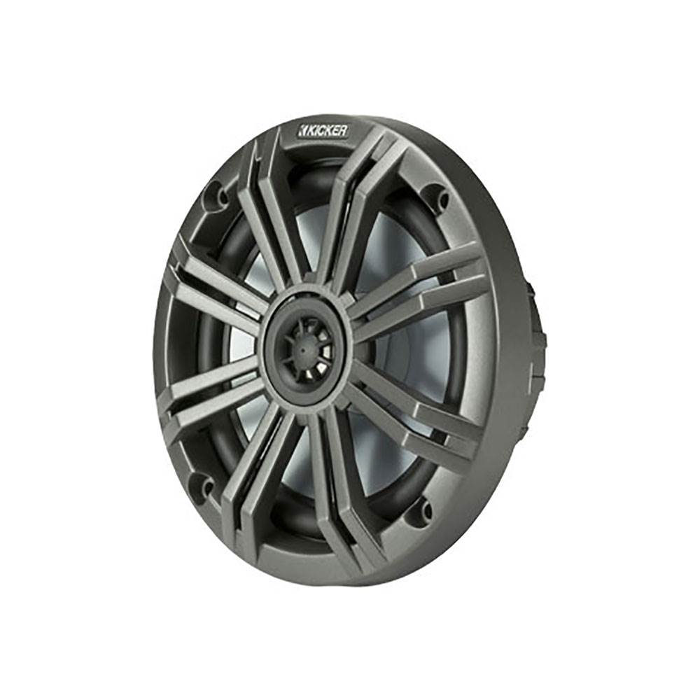 Kicker KM 6.5 Inch Marine UV Treated Speakers, Black White Grilles (Open Box)