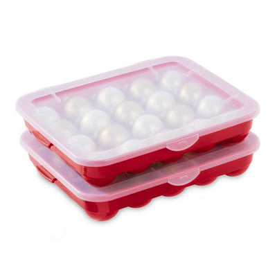 Sterilite 20 Compartment 3 Inch Ornament Storage Case with Lid, Red (12 Pack)