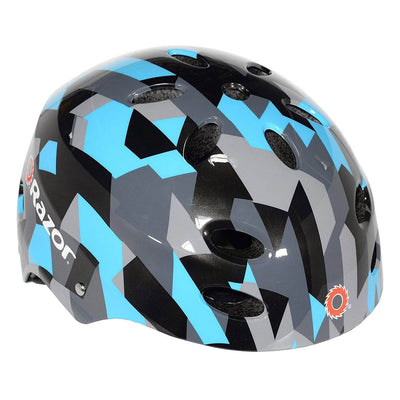 NextGen Scooters Kids Scooter, Black & Razor V17 Child Helmet, Geo Black/Blue