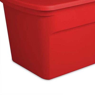 Sterilite Heavy Duty 30 Gallon Stacking Seasonal Storage Tote, Red (18 Pack)