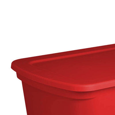 Sterilite 30 Gallon Durable Stacking Seasonal Storage Tote, Red (6 Pack)