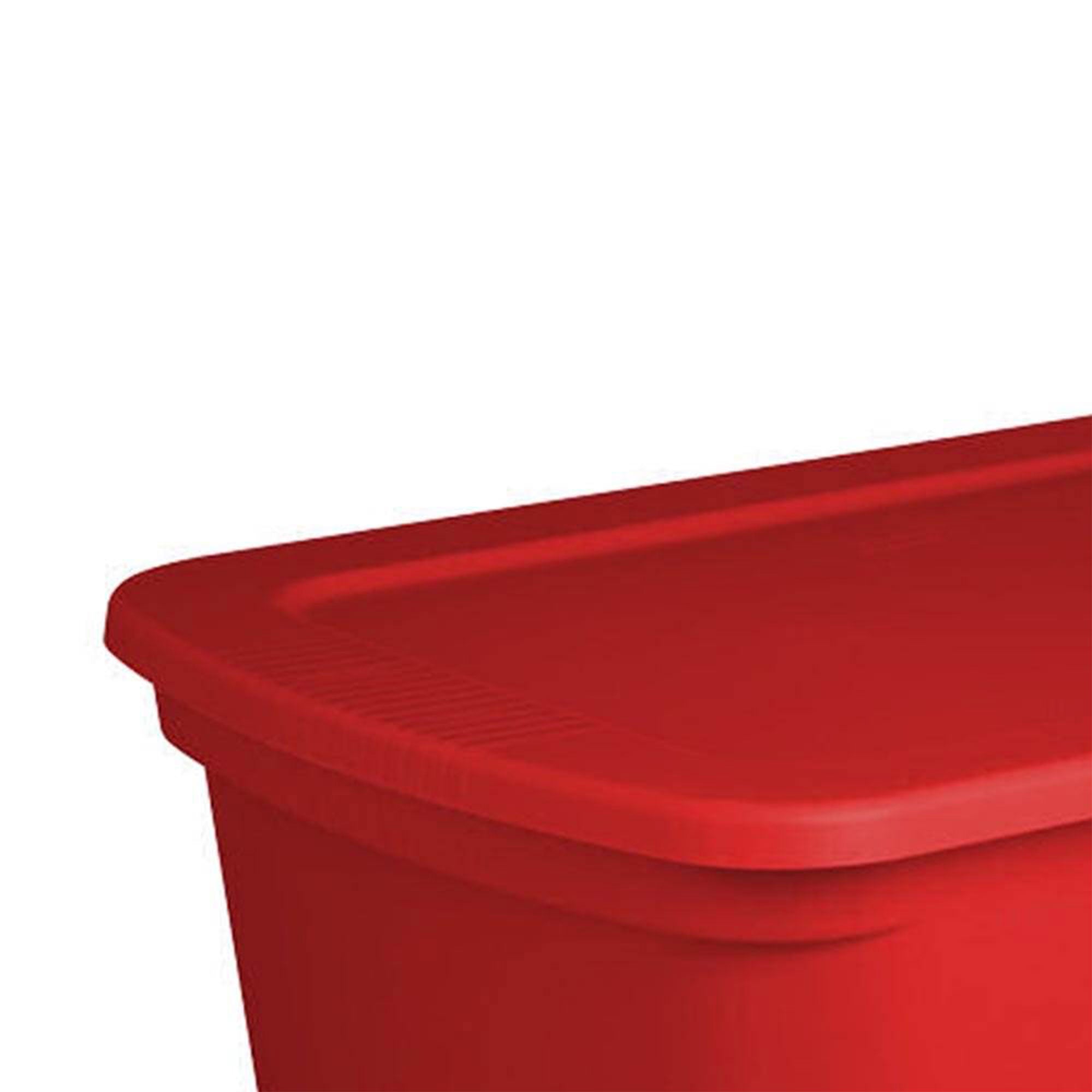 Sterilite Heavy Duty 30 Gallon Stacking Seasonal Storage Tote, Red (18 Pack)