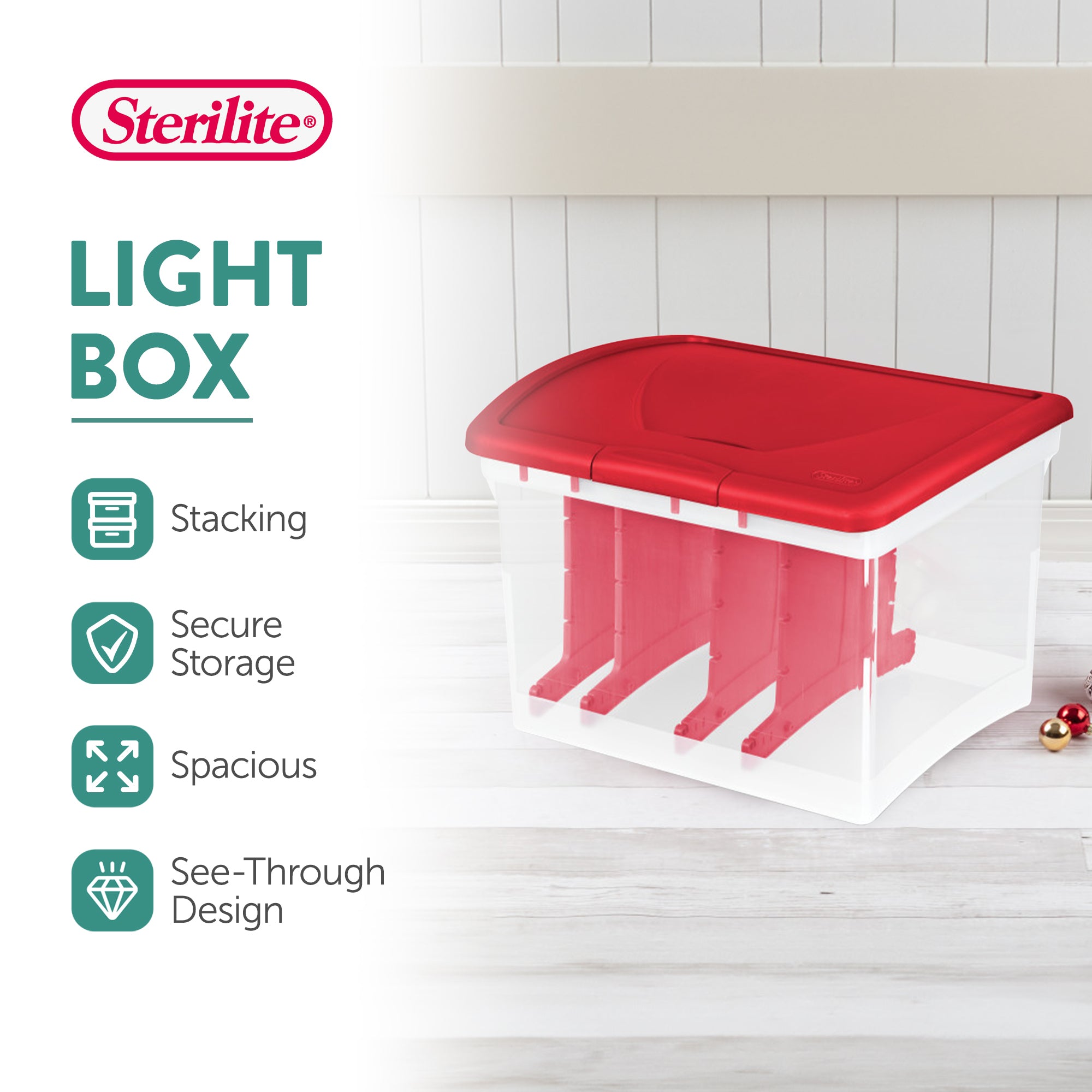 Sterilite Clear Christmas Light and Garland Holiday Storage Container (8 Pack)