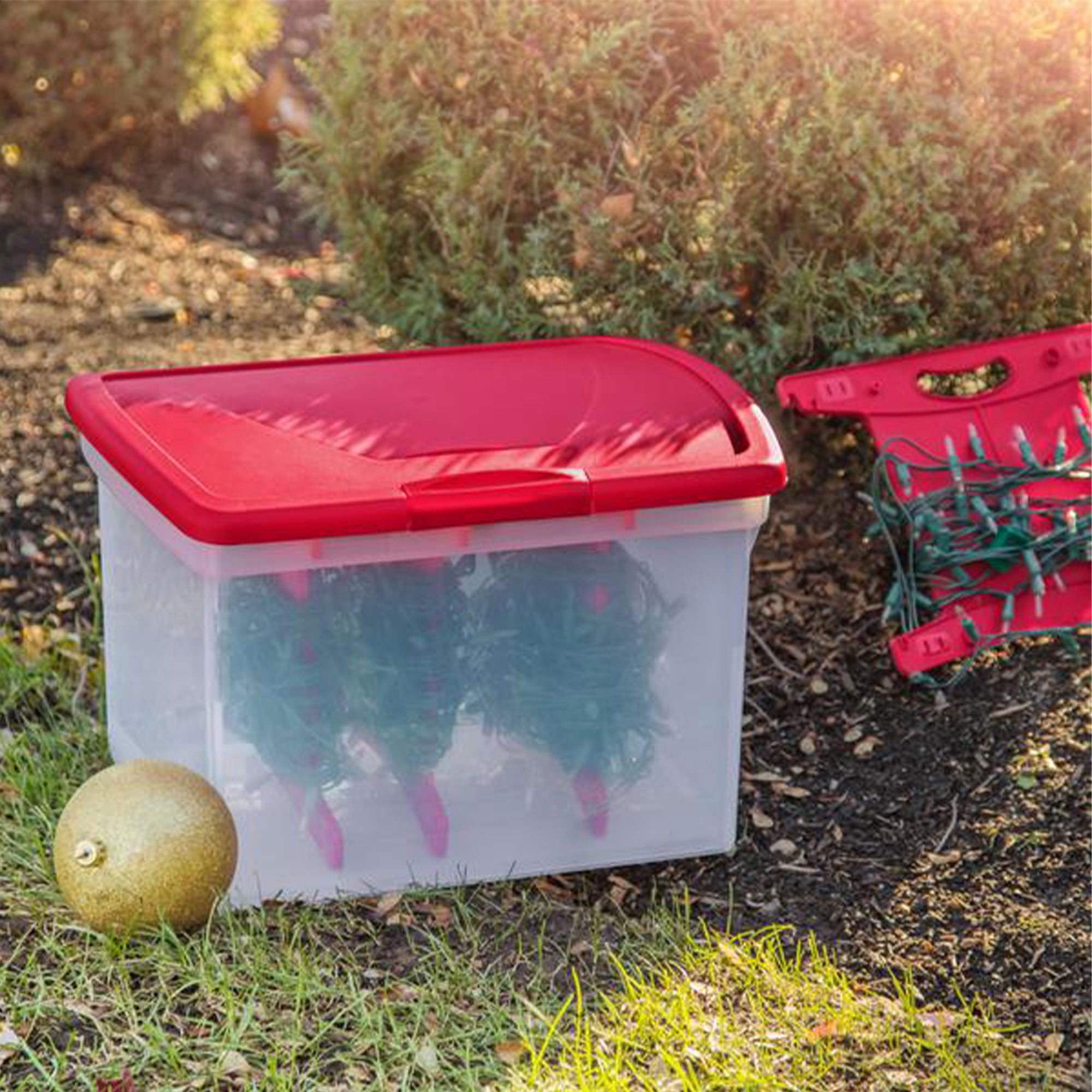 Sterilite Clear Christmas Light and Garland Holiday Storage Container (8 Pack)