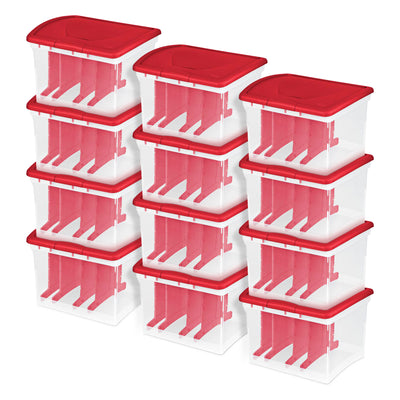 Sterilite Clear Christmas Light and Garland Holiday Storage Container (12 Pack)