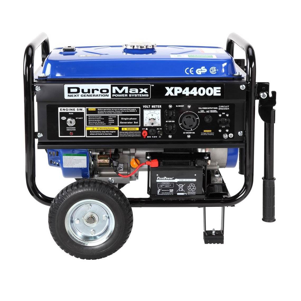 DuroMax 4400 Watt 7 Hp 8 Hour RV Grade Gas Generator & Generator Cover, Black