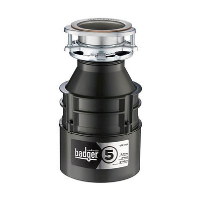 InSinkErator Badger 5 Food Waste Sink Continuous Feed Garbage Disposal, 1/2 HP