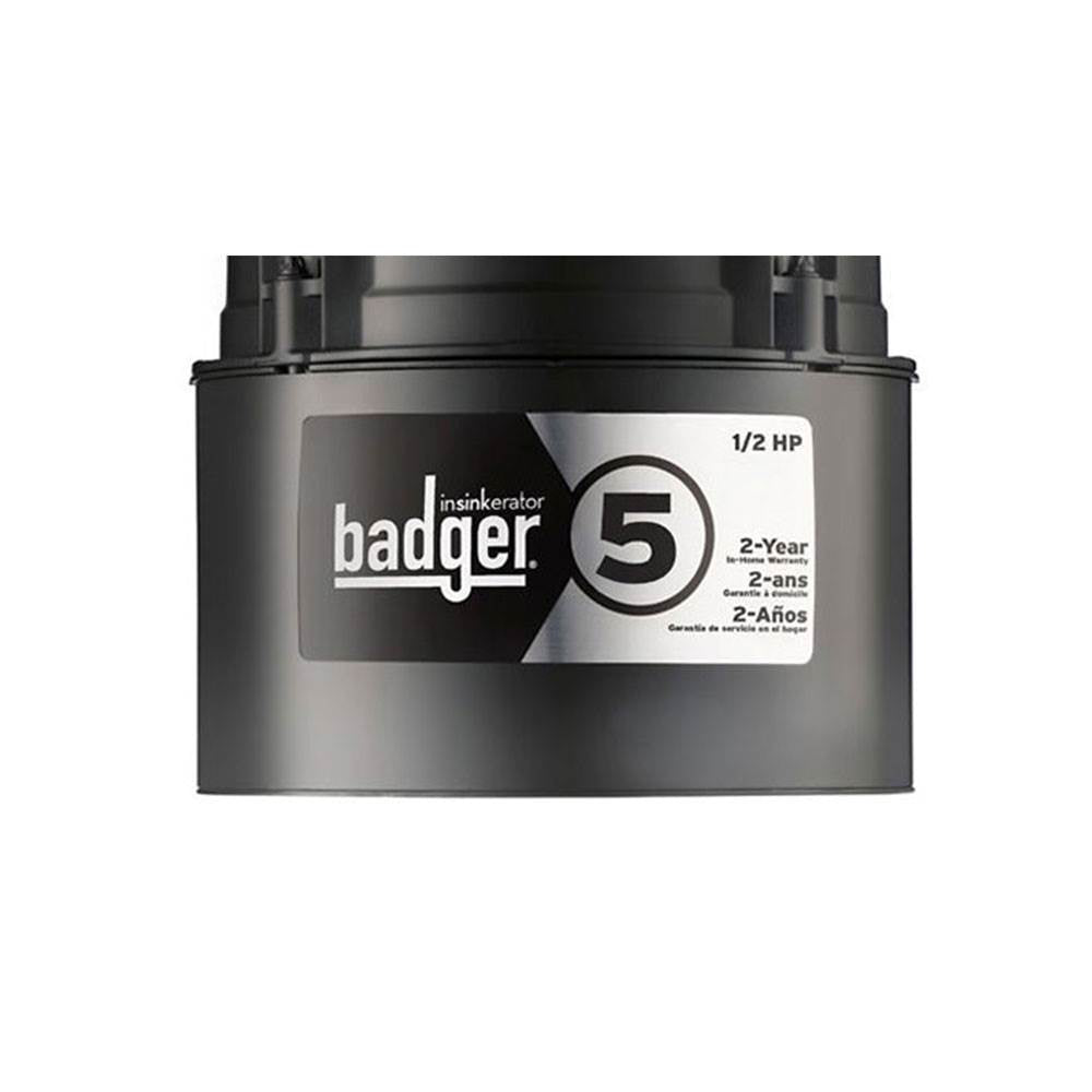 InSinkErator Badger 5 Food Waste Sink Continuous Feed Garbage Disposal, 1/2 HP