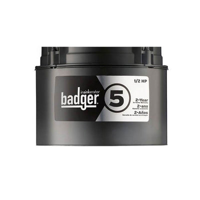 InSinkErator Badger 5 Food Waste Sink Continuous Feed Garbage Disposal, 1/2 HP