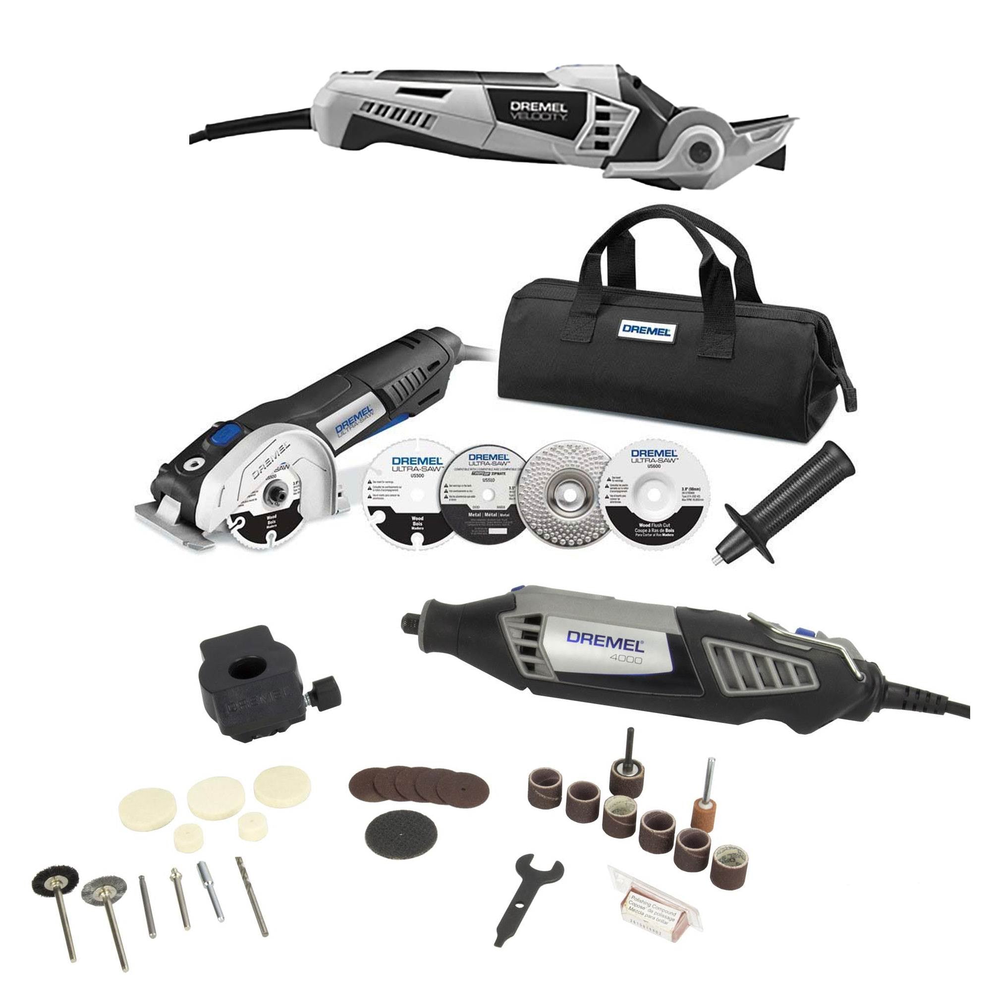 Dremel Rotary Tool, Ultra Saw, & Oscillating Tool w/ Kit (Certified Refurbished)