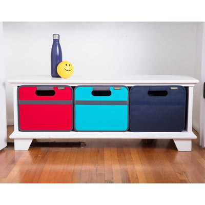 Meori Classic Collection 4, 6.5, & 8 Gallon Foldable Storage Boxes, Azure Blue