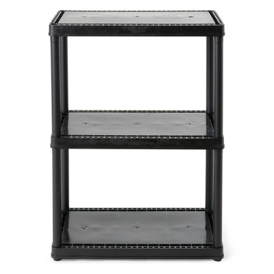 Gracious Living 3 Shelf Height Solid Light Duty Storage Unit, Black (Open Box)