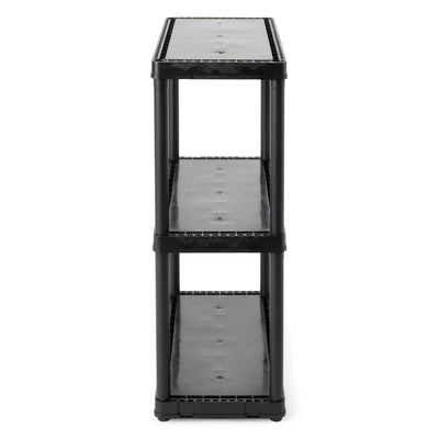 Gracious Living 3 Shelf Fixed Height Solid Light Duty Home Storage Unit, Black - VMInnovations