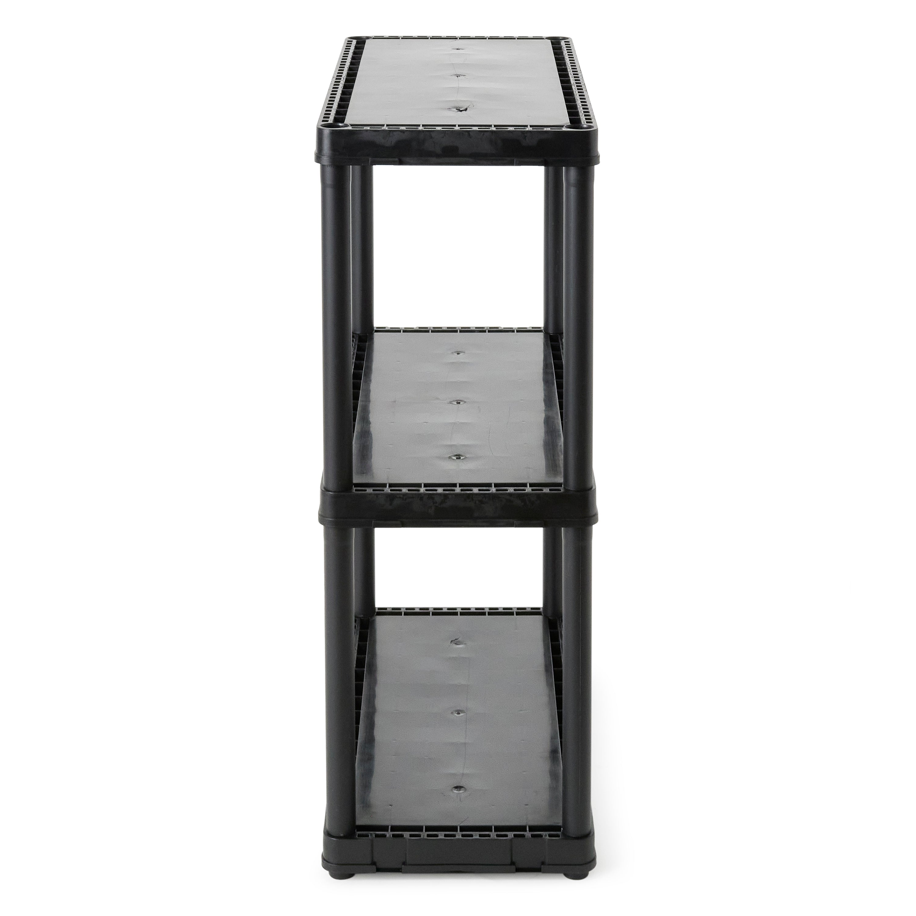 Gracious Living 3 Fixed Height Solid Light Duty Home Storage Unit, Black (Used) - VMInnovations