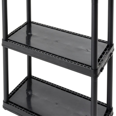 Gracious Living 3 Fixed Height Solid Light Duty Home Storage Unit, Black (Used) - VMInnovations
