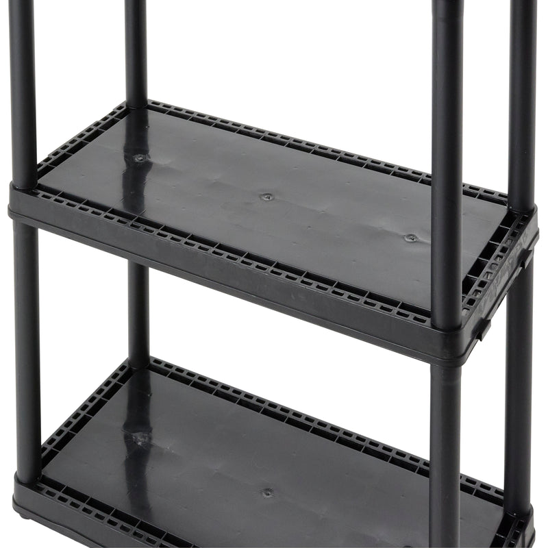 Gracious Living 3 Fixed Height Solid Light Duty Home Storage Unit, Black (Used)